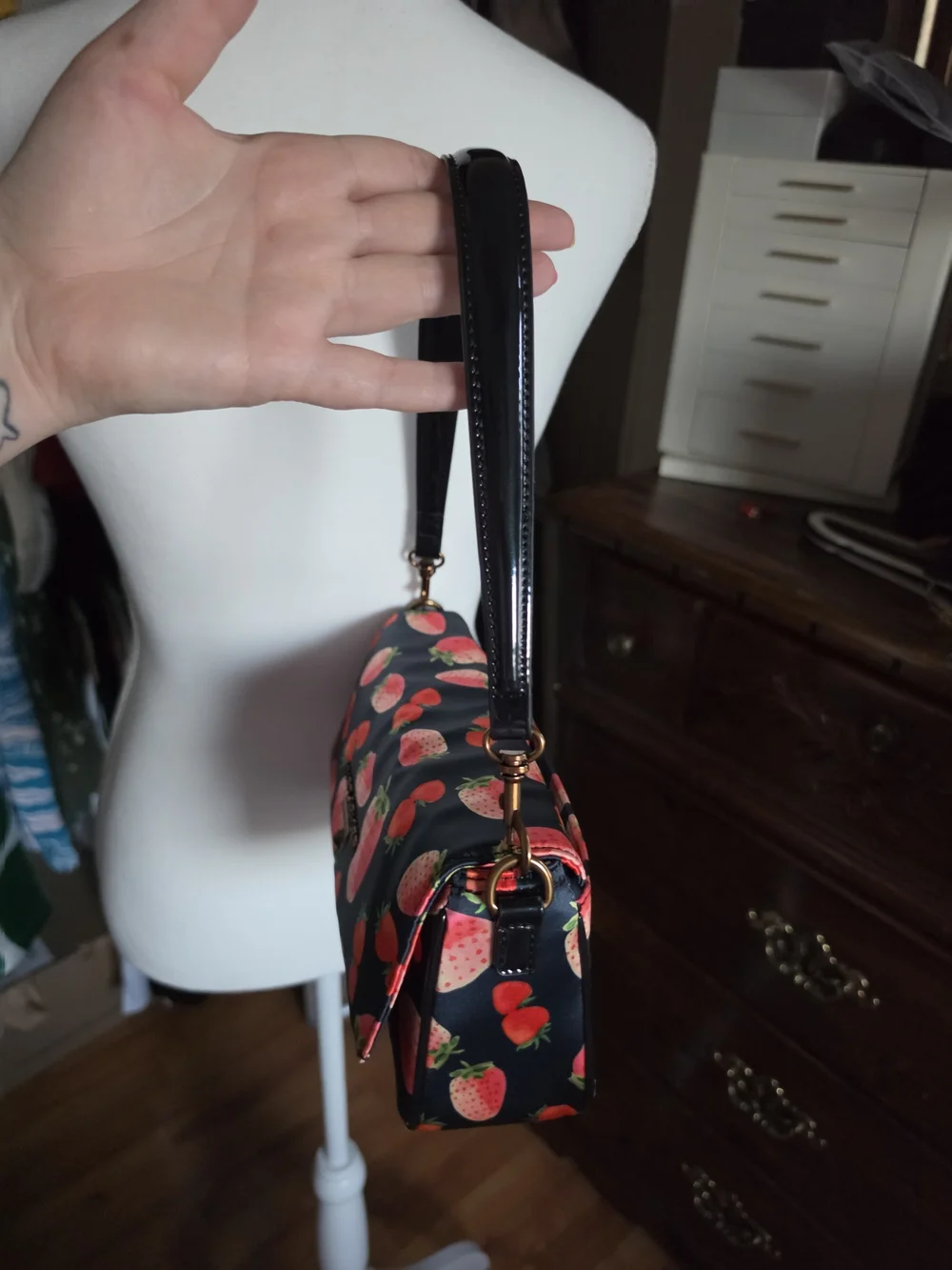 Kurt Geiger London Navy Strawberry Print Crossbody Bag To Handbag